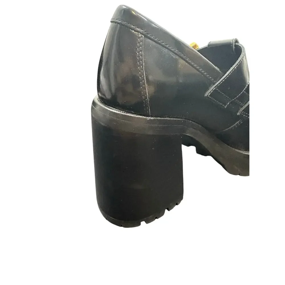 Alexander Wang Carter Platform Chunky Loafer Pump Leather Y2K Fall Statement 7.5